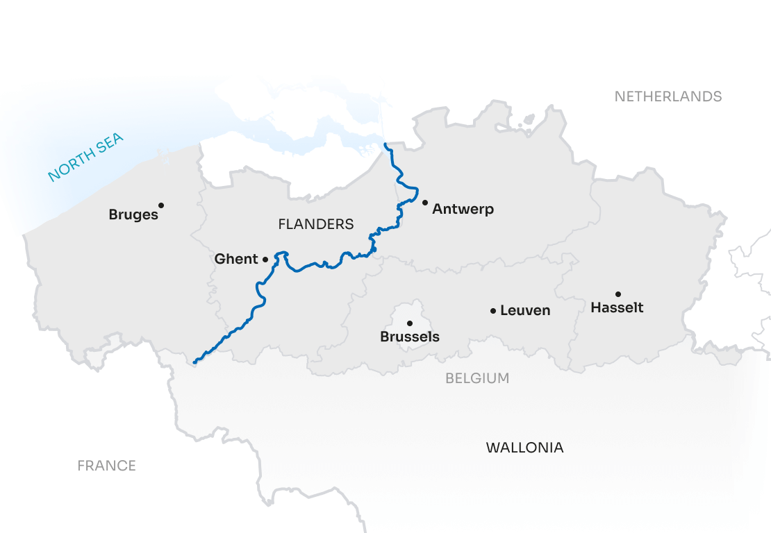 Map Flanders EN Scheldt Route