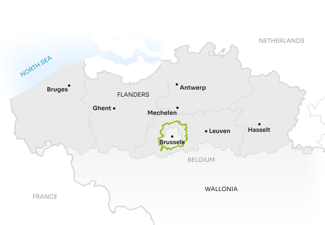 Map Flanders EN Green Belt Route